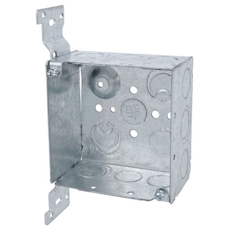 4 square steel electrical boxes with removable sides|shallow 4x4 electrical box.